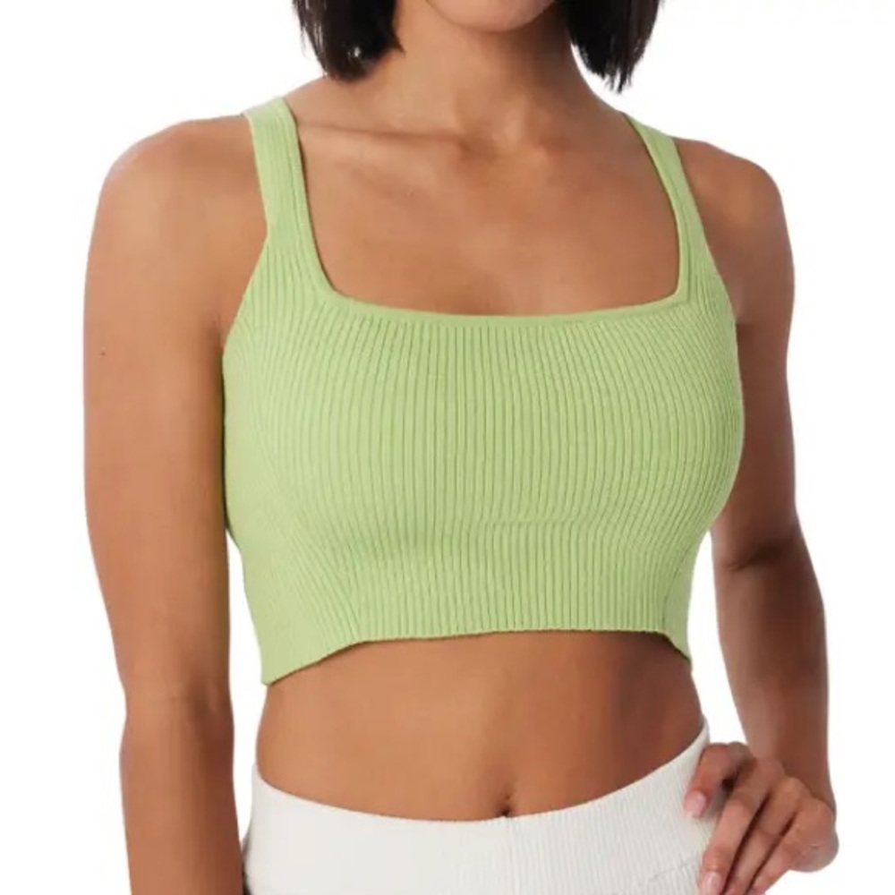 Lita by Ciara True Rib Crop Top in Acid Lime Size M